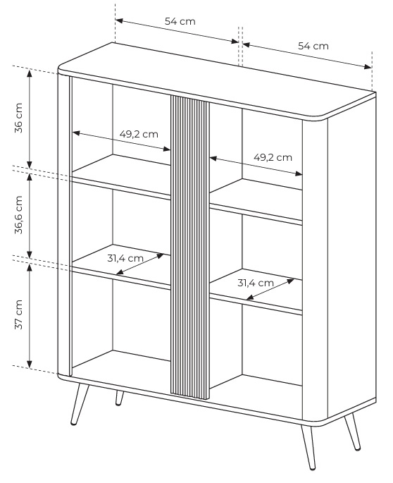 ERIS Komoda Wysoka 2D na wysokich nóżkach - zdjęcie produktu